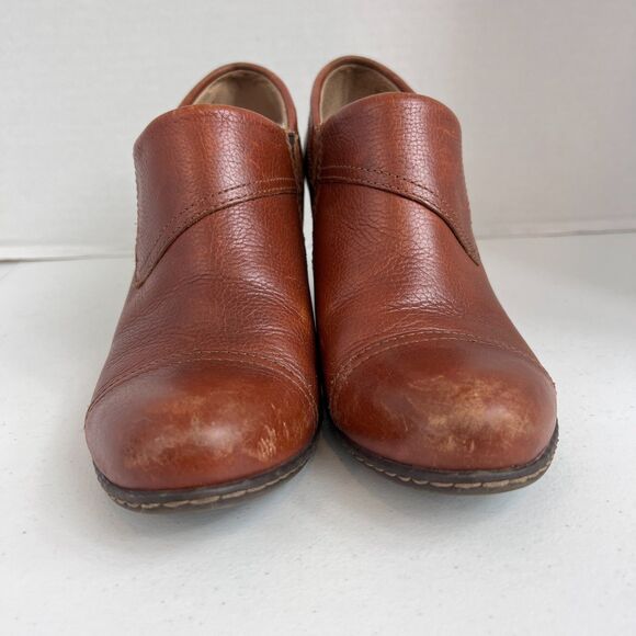 b.o.c. Born Concept Brown Leather Heeled Booties Ankle Boots Women's 9 - Picture 3 of 12